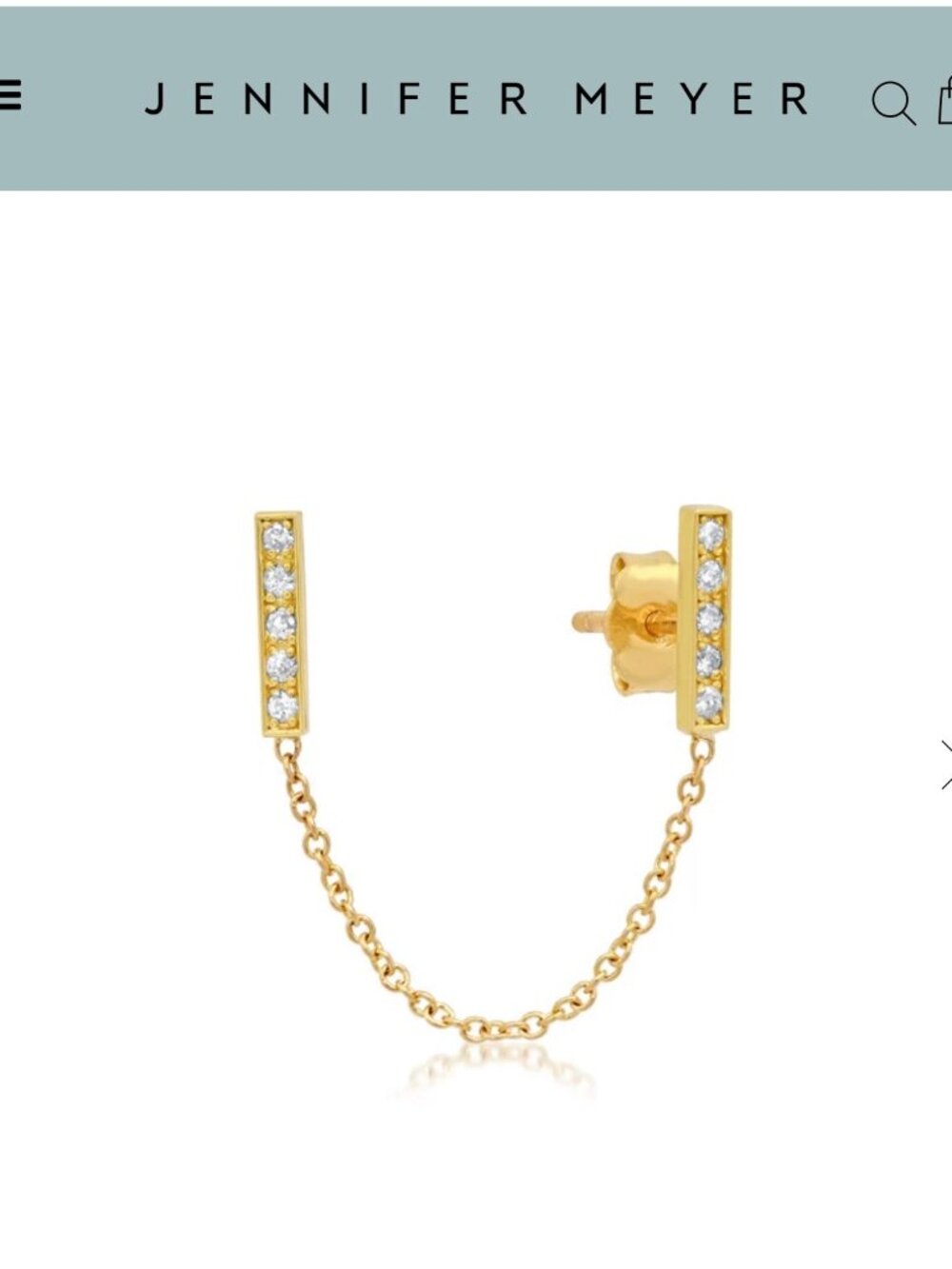 Jennifer Meyer Diamond Double Bar Stud